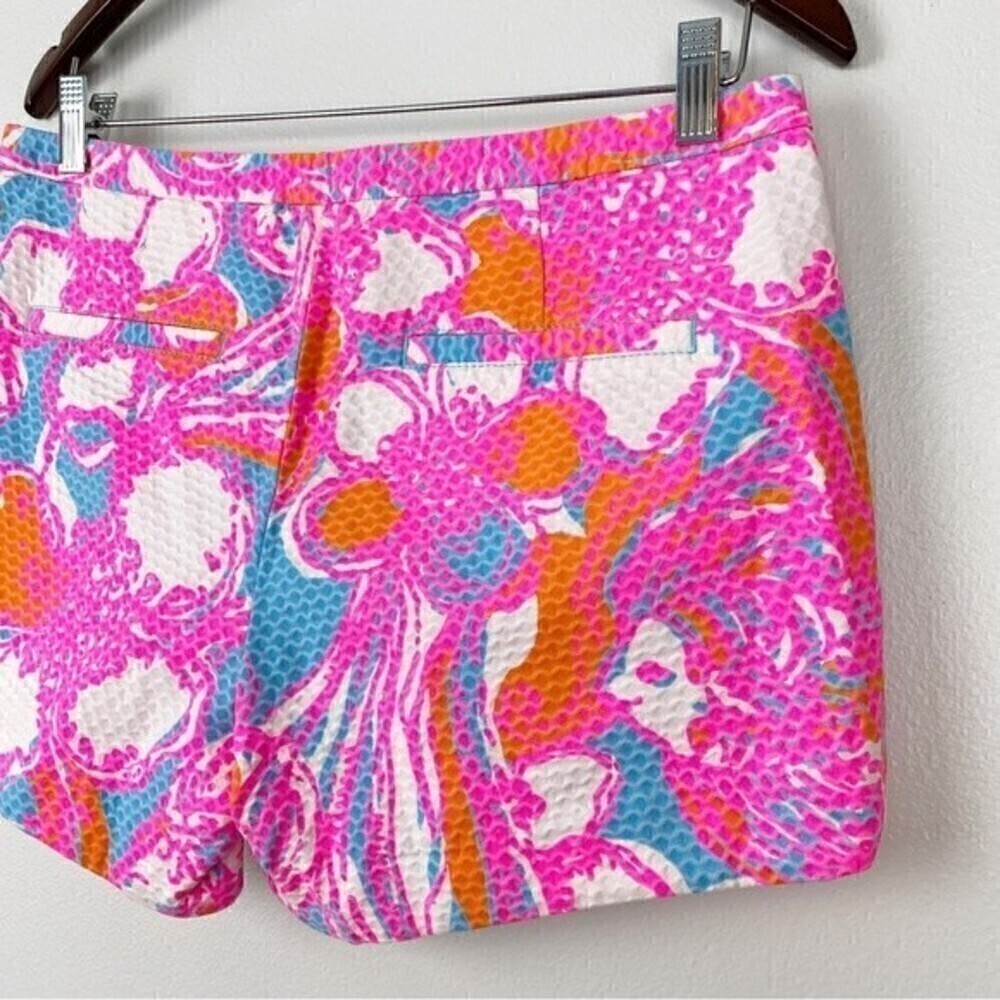Lilly Pulitzer Adie Shorely Blue Feeling Tanked Cotton Pique Shorts Size 4 - Picture 6 of 9
